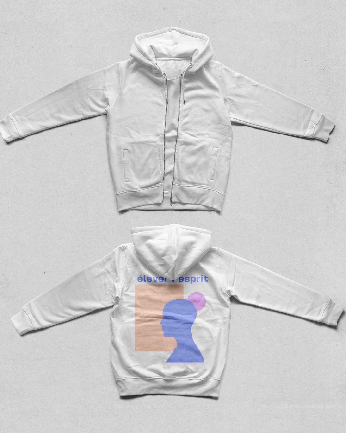 "Elever l'Esprit" / raise the spirit tai chi zip-up Hoodie