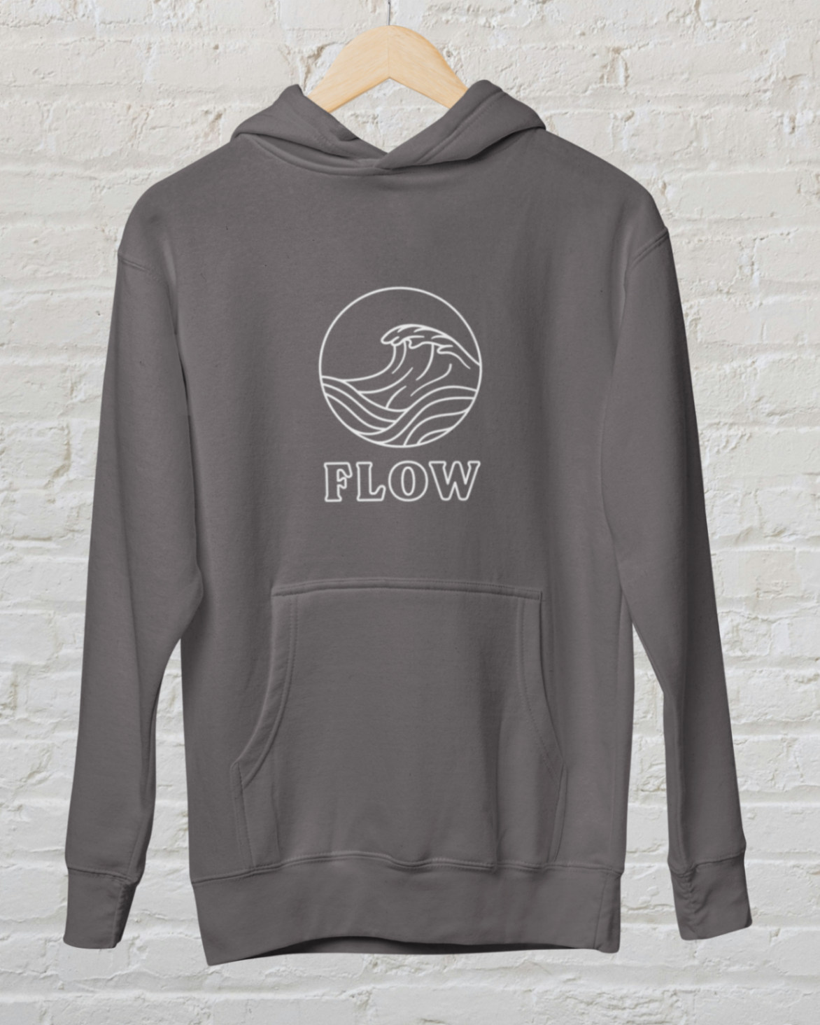 Charcoal Hoodie 'Flow' design line only