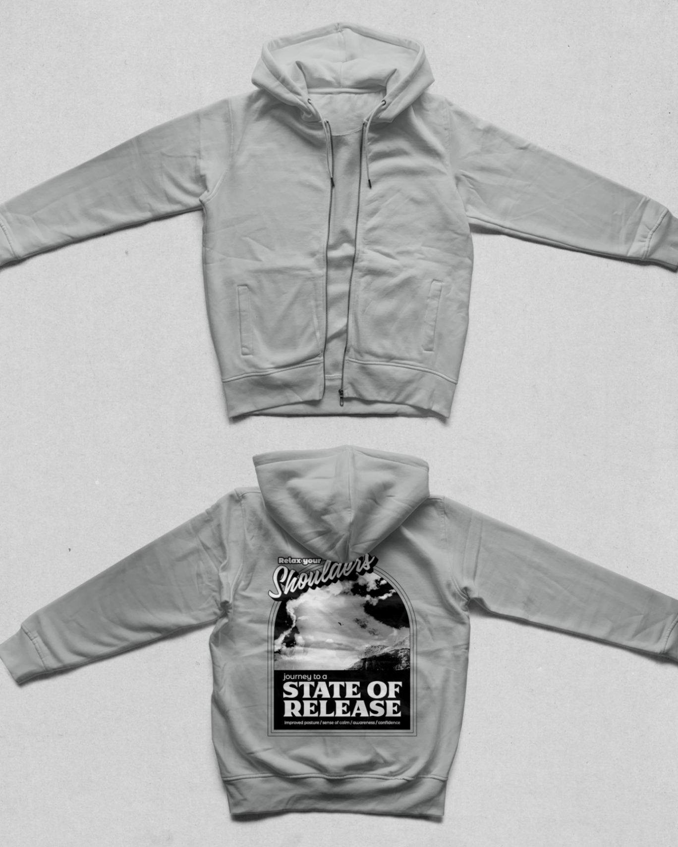 "Relax your Shoulders" Tai Chi Zip up Hoodie