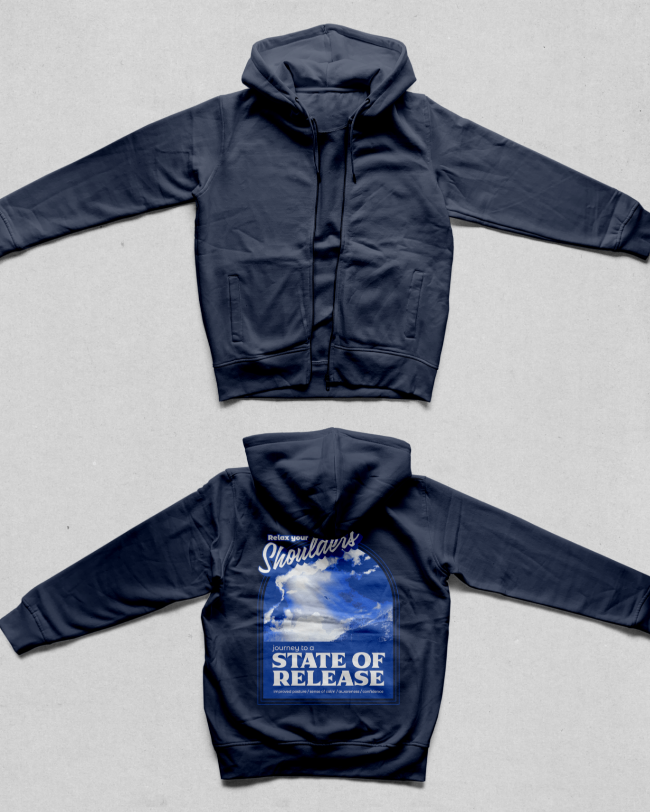 "Relax your Shoulders" Tai Chi Zip up Hoodie