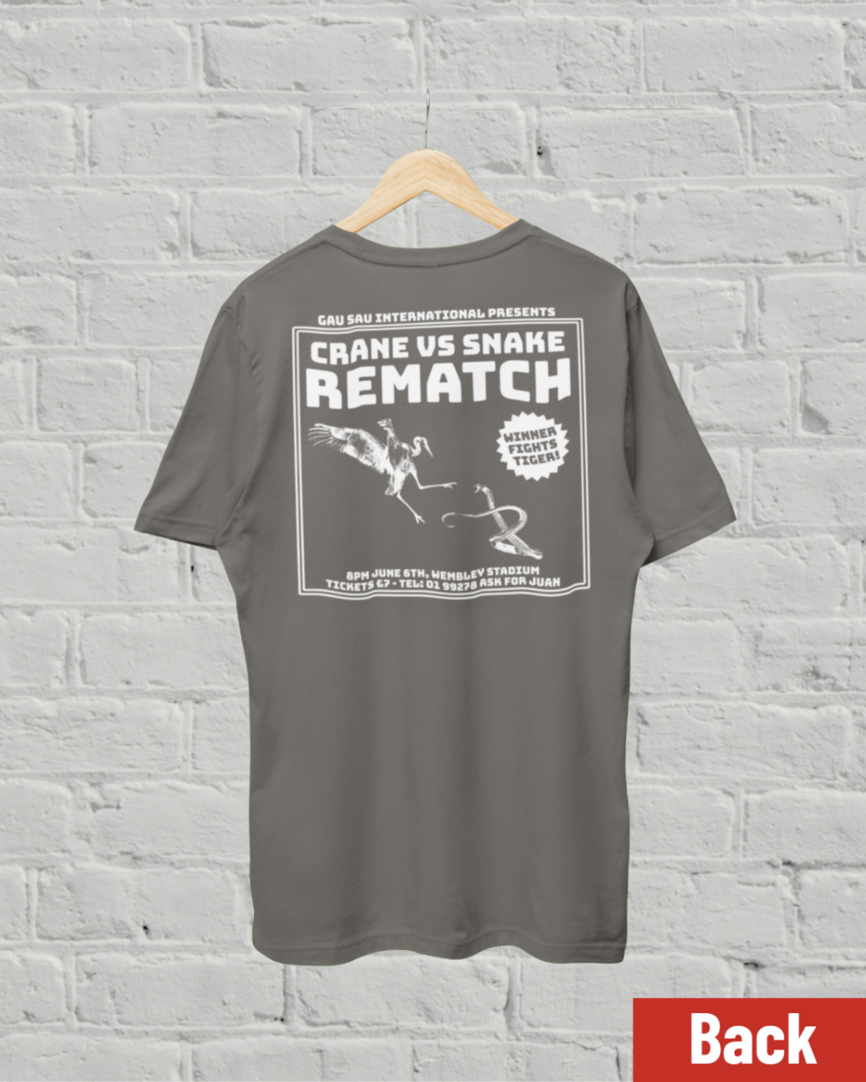 Men's "Crane VS Snake REMATCH" tai chi T-shirt