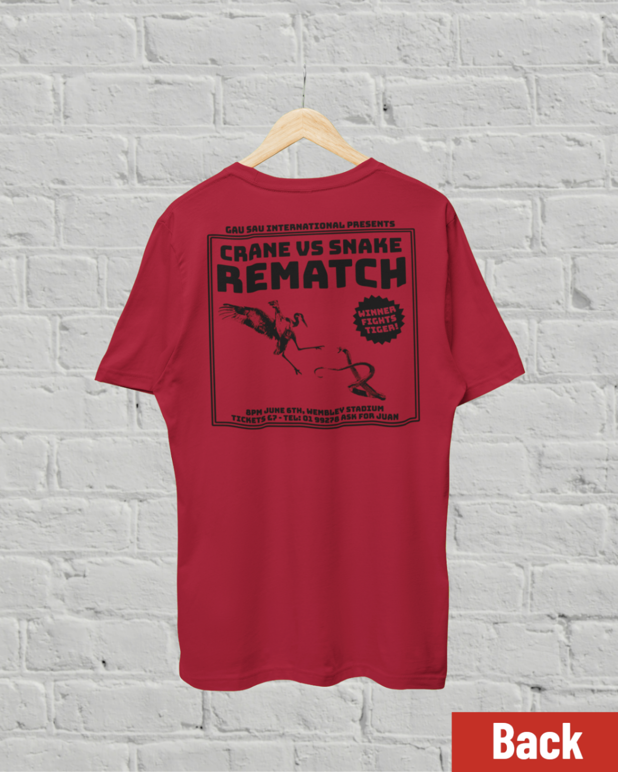 Men's "Crane VS Snake REMATCH" tai chi T-shirt