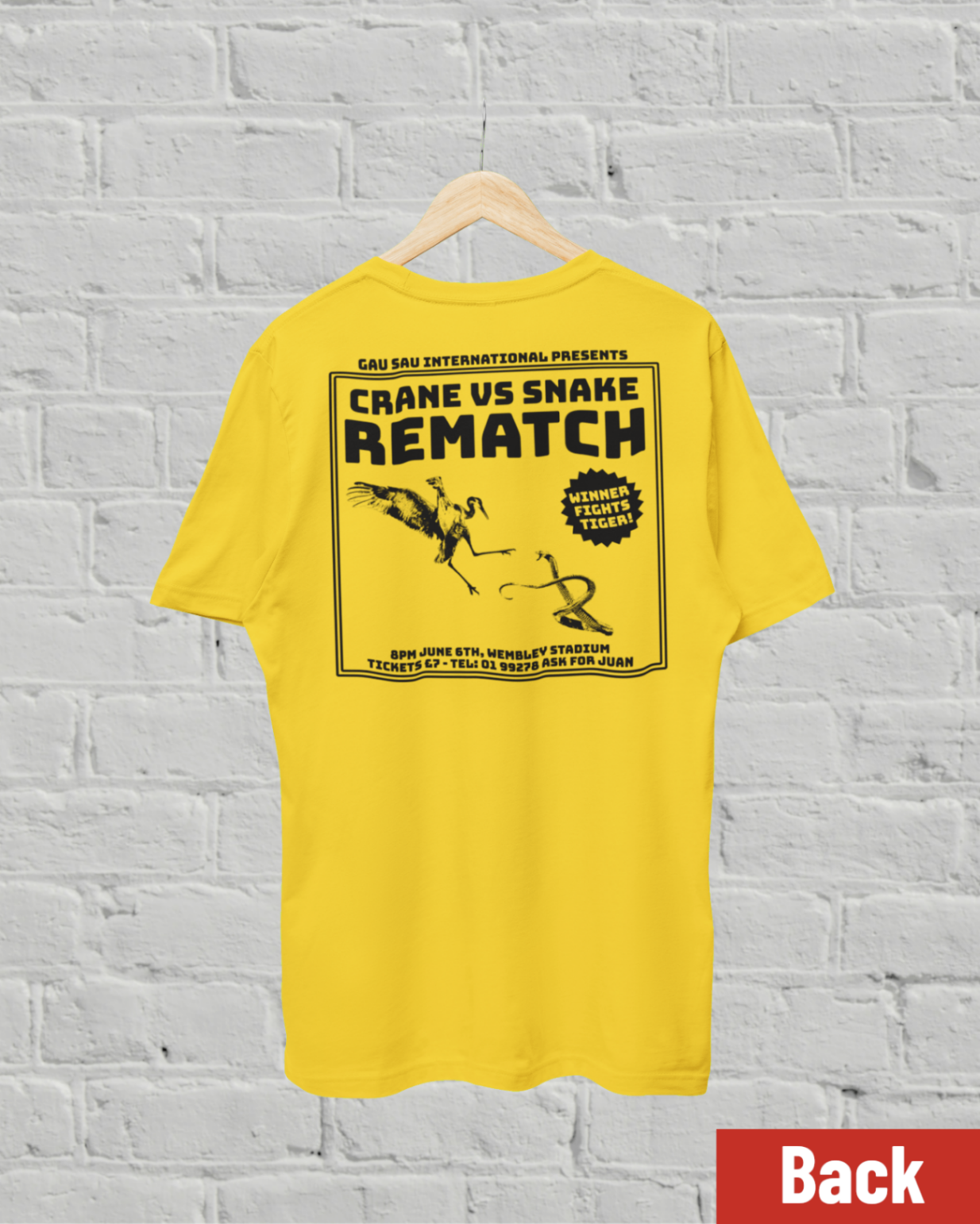 Men's "Crane VS Snake REMATCH" tai chi T-shirt